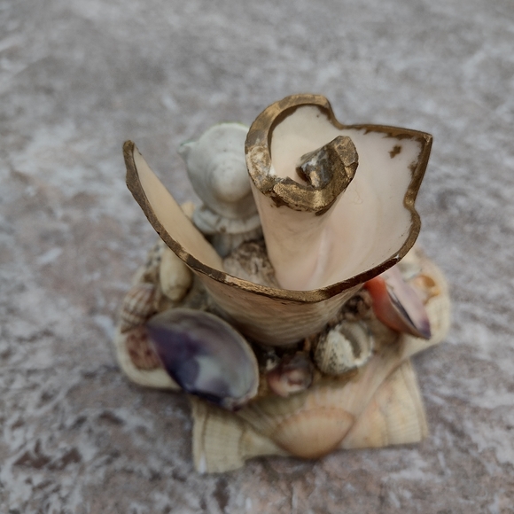 Victorian shell puzzle art piece porcelain doll sea shell whimsy OOAK - Picture 3 of 12